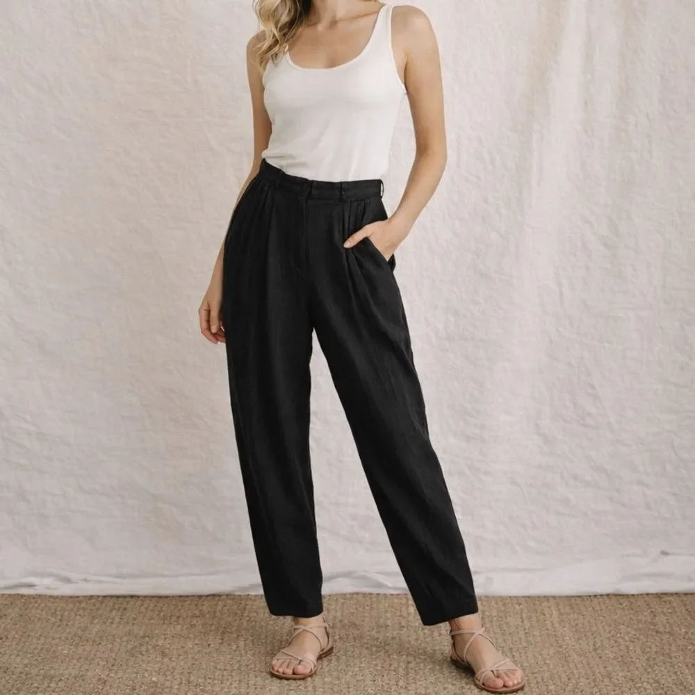 Zara Flowy Tapered Trousers with Herringbone Stripes